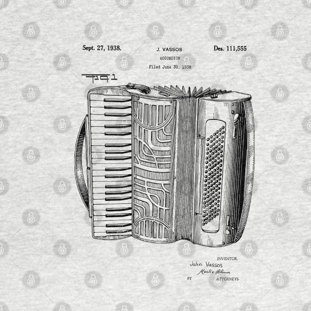 Accordion Blueprint Patent 1938 by MadebyDesign